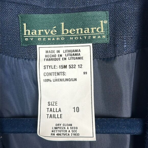NWT Harve Benard Blue Linen Blazer Single Button Front  US 10 Vintage - Picture 9 of 12